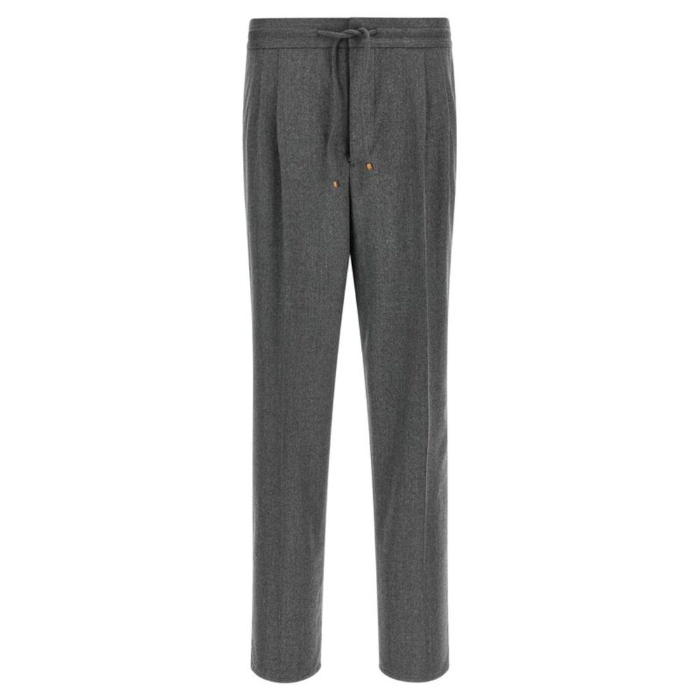 Brunello Cucinelli Gray Virgin Wool Casual Men's Pants